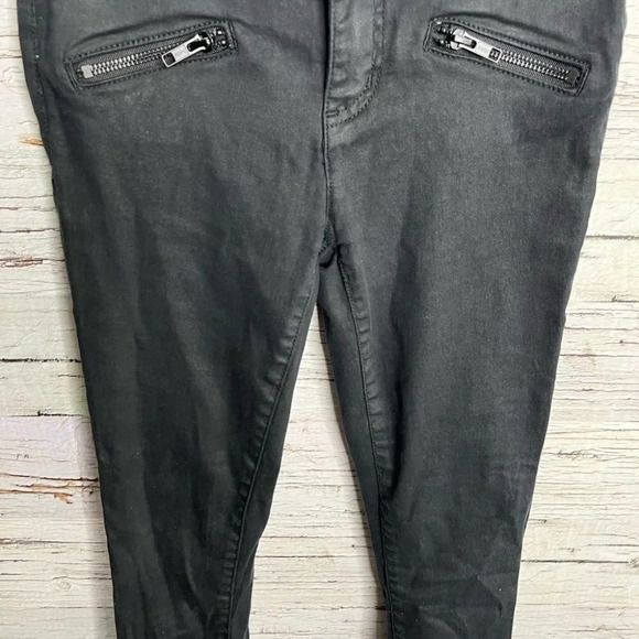 Current Elliott Black Soho Zip Stiletto Faux Leather Coated Jeans size 25 - Picture 3 of 10